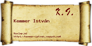 Kemmer István névjegykártya